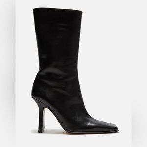 Miista Noor Leather Square Toe Boots